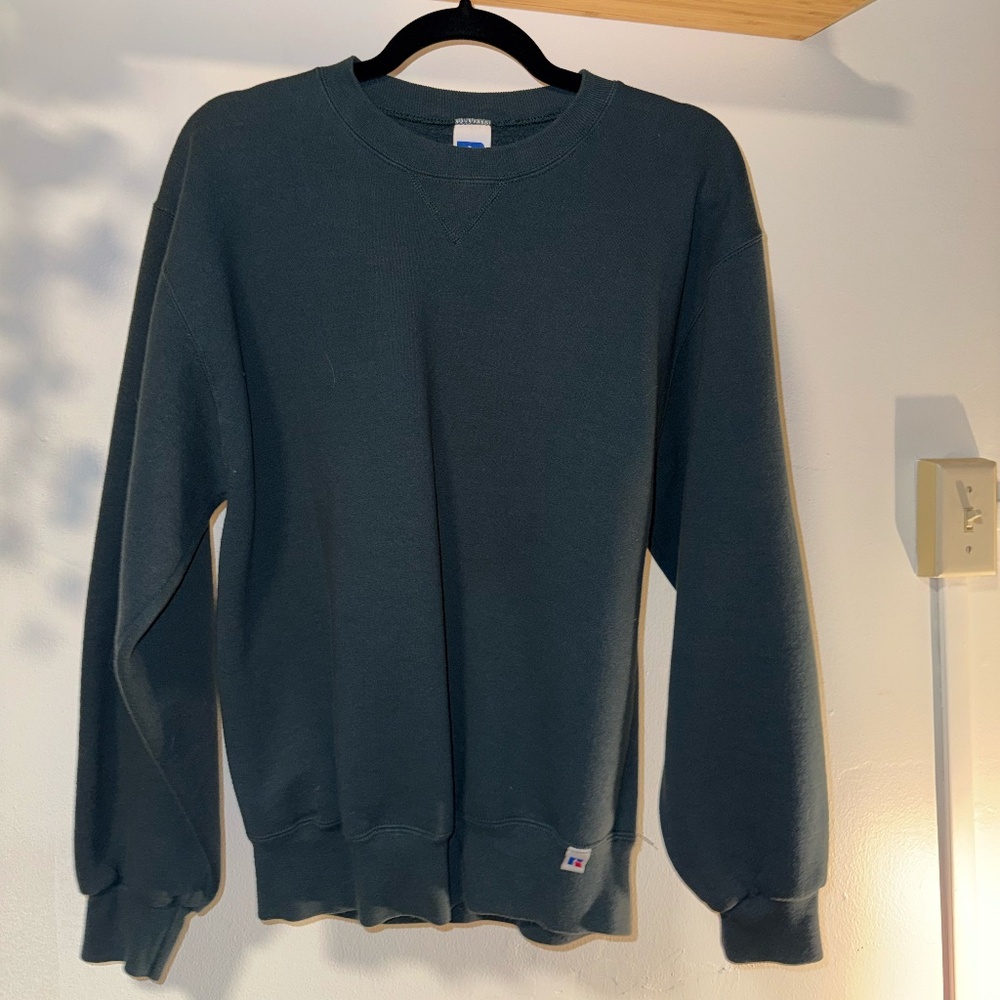 Vintage Russell Athletic Dark Green Crewneck Sweatshirt | Classic Blank